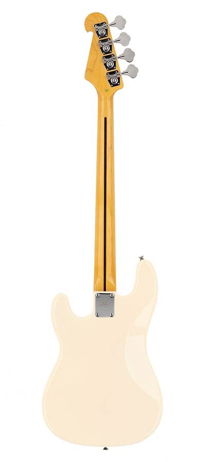 62 vintage P-style electric bass guitar, with split single coil pickup, with bag, vintage white - Afbeelding 2