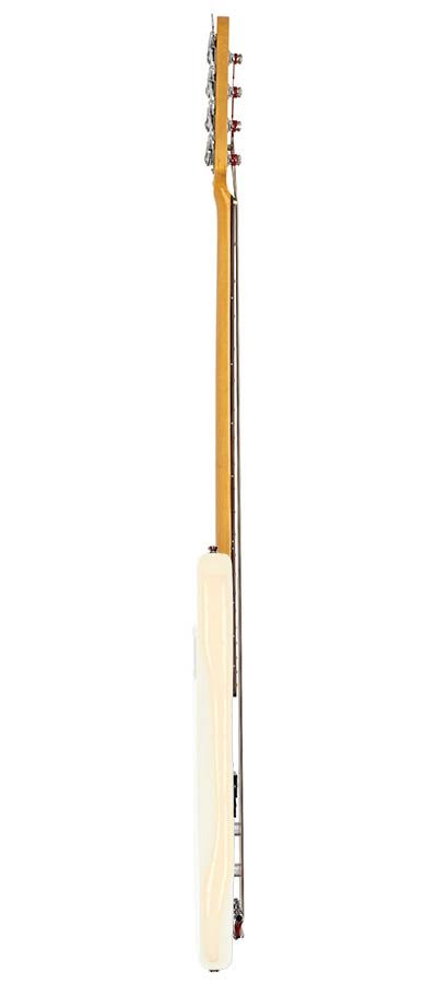 62 vintage P-style electric bass guitar, with split single coil pickup, with bag, vintage white - Afbeelding 5
