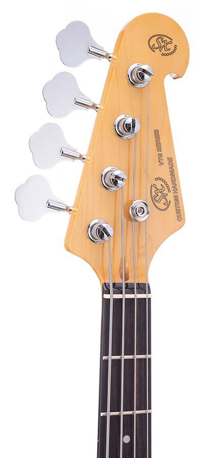 62 vintage P-style electric bass guitar, with split single coil pickup, with bag, vintage white - Afbeelding 6
