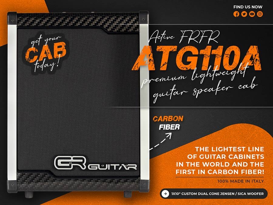 active FRFR premium carbon fiber guitar speaker cab 1x10", 300w 4,4 kg - Afbeelding 8