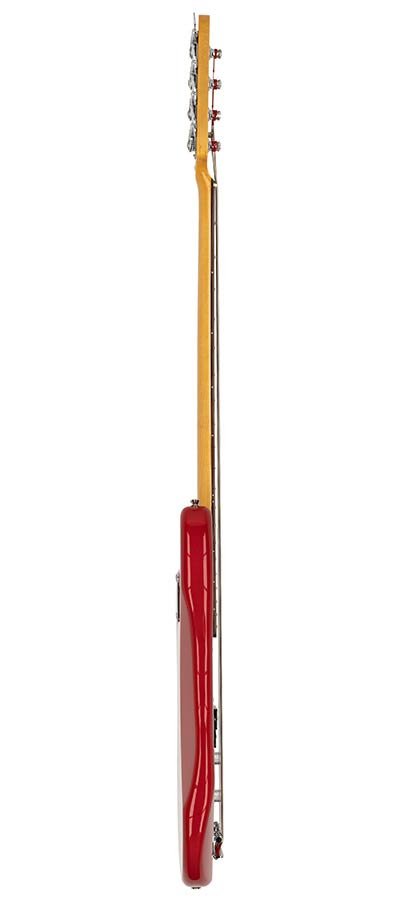 62 vintage P-style electric bass guitar, with split single coil pickup, with bag, fiesta red - Afbeelding 5