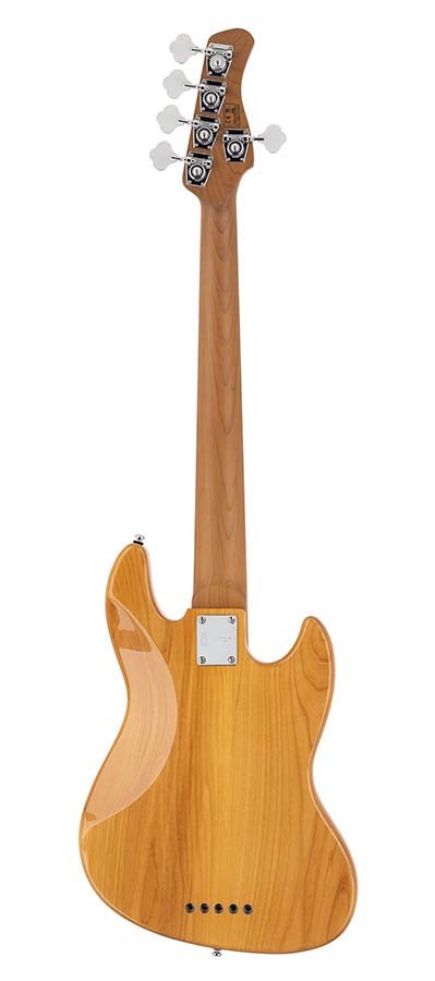 lefty alder 5-string passive bass guitar natural - Afbeelding 2