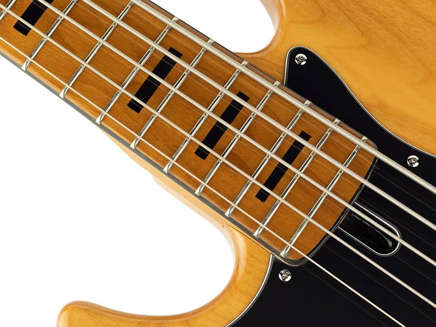 lefty alder 5-string passive bass guitar natural - Afbeelding 6
