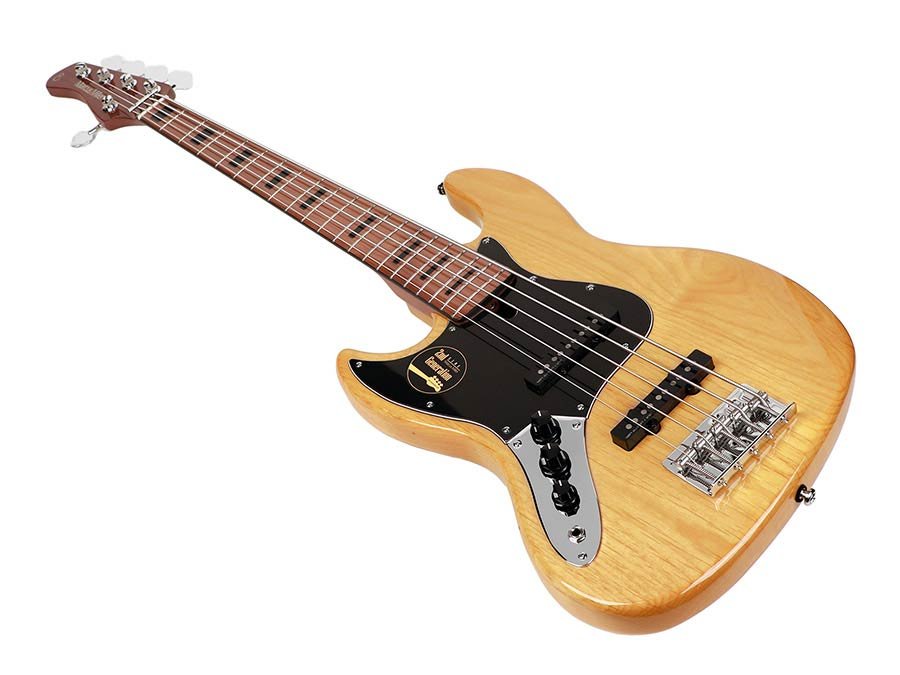 lefty alder 5-string passive bass guitar natural - Afbeelding 7