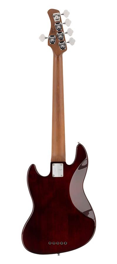fretless alder 5-string passive bass guitar tobacco sunburst - Afbeelding 2