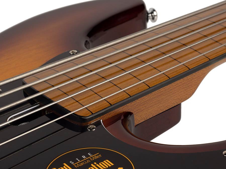 fretless alder 5-string passive bass guitar tobacco sunburst - Afbeelding 5
