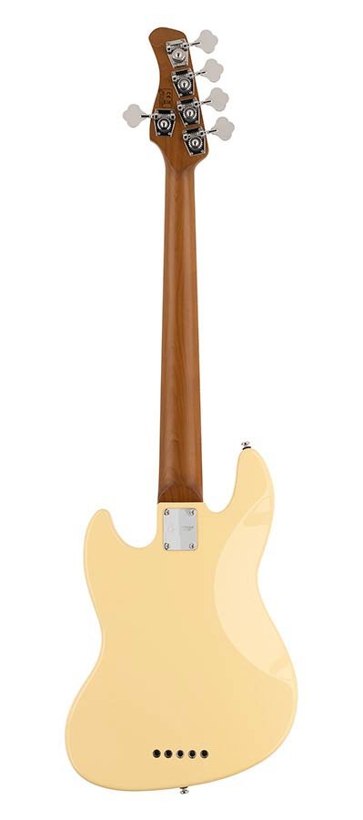fretless alder 5-string passive bass guitar vintage white - Afbeelding 2