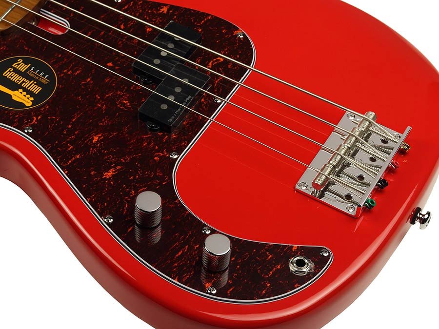 lefty alder 4-string passive bass guitar dakota red - Afbeelding 3