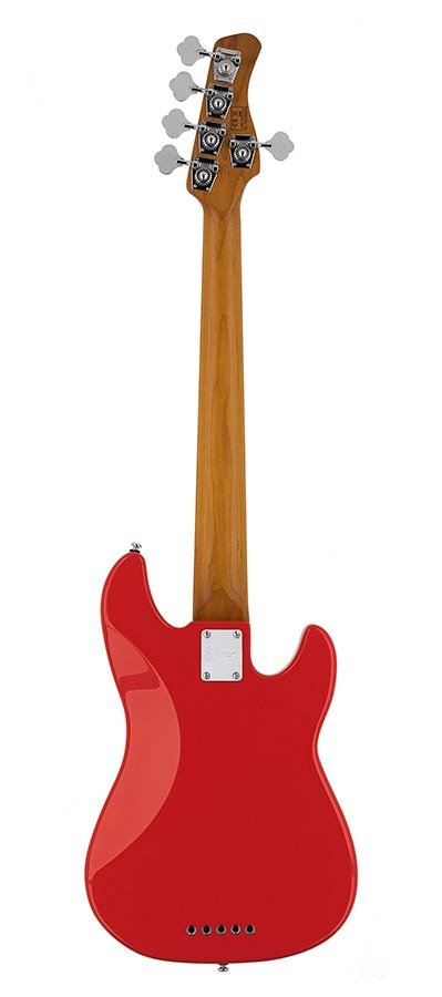 lefty alder 5-string passive bass guitar dakota red - Afbeelding 2