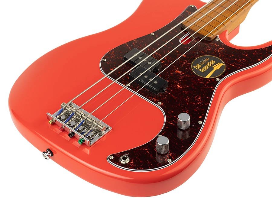 fretless alder 4-string passive bass guitar dakota red - Afbeelding 3