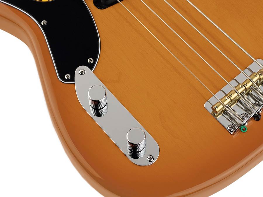 lefty alder 4-string passive bass guitar butterscotch blonde - Afbeelding 6