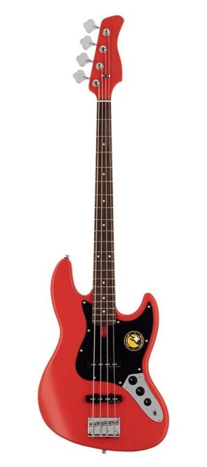 4-string passive bass guitar red satin