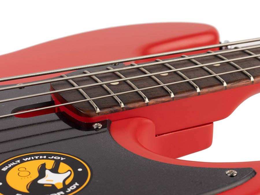 4-string passive bass guitar red satin - Afbeelding 4