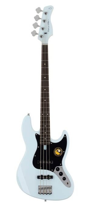 4-string passive bass guitar sonic blue