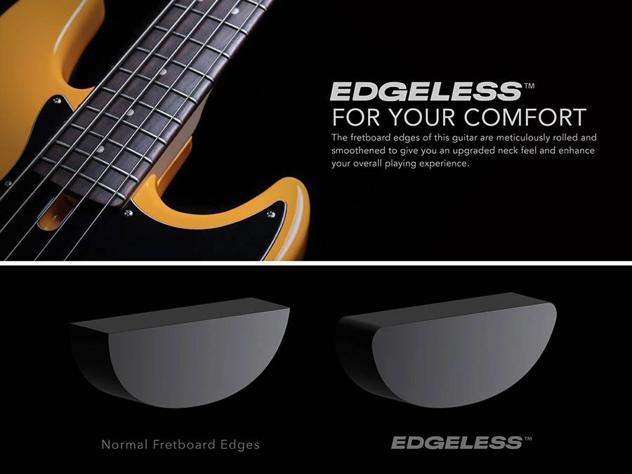 5-string passive bass guitar orange - Afbeelding 4