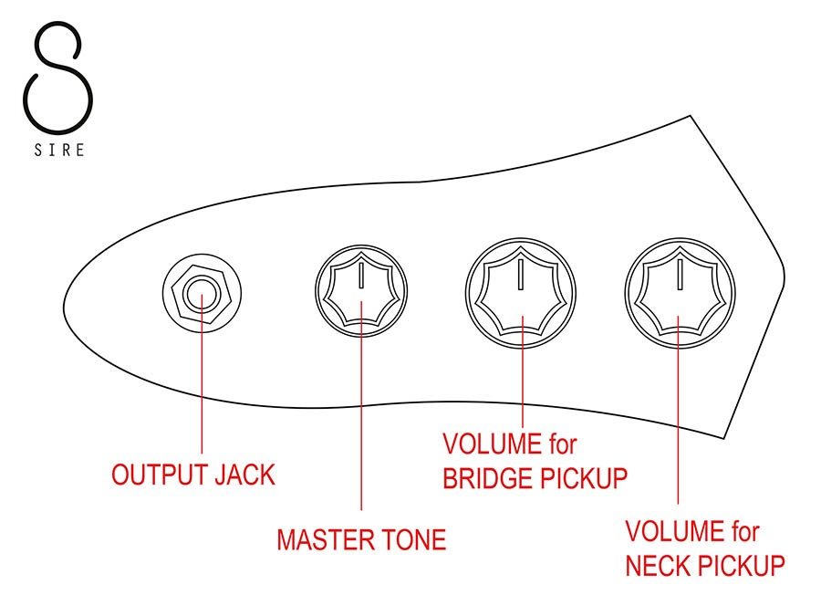 5-string passive bass guitar orange - Afbeelding 5