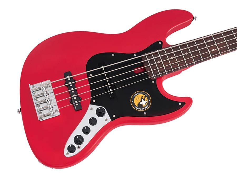 5-string active bass guitar red satin - Afbeelding 5