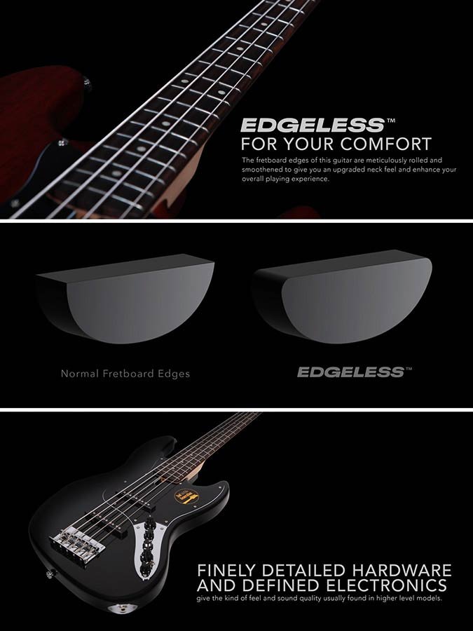 5-string active bass guitar red satin - Afbeelding 9