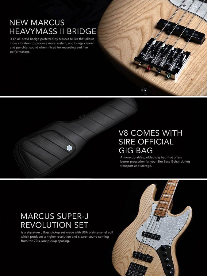 swamp ash 5-string active bass guitar natural - Afbeelding 9