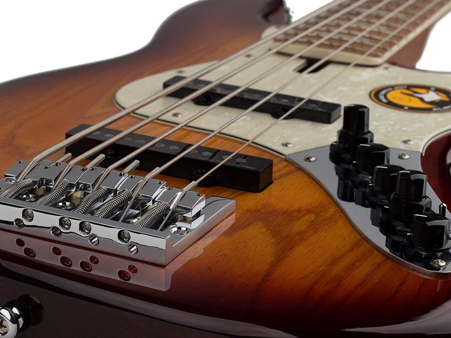 swamp ash 5-string active bass guitar tobacco sunburst - Afbeelding 4