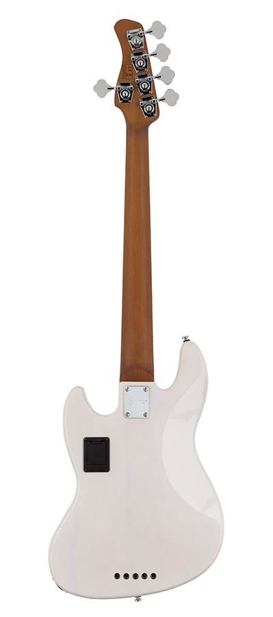 swamp ash 5-string active bass guitar white blonde - Afbeelding 2