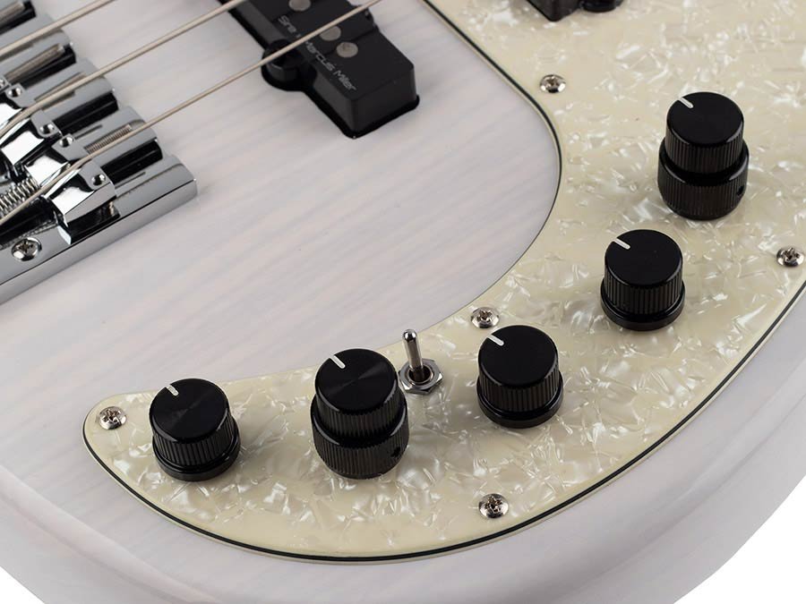 swamp ash 4-string active bass white blonde - Afbeelding 4