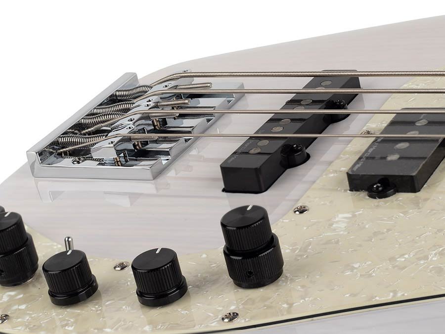 swamp ash 4-string active bass white blonde - Afbeelding 5