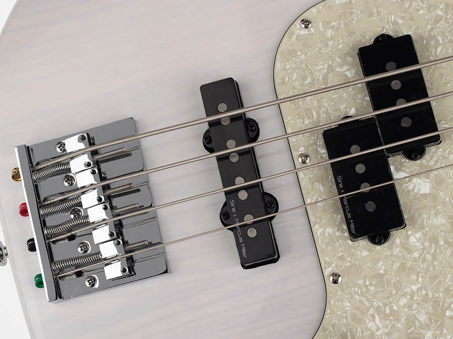 swamp ash 4-string active bass white blonde - Afbeelding 6