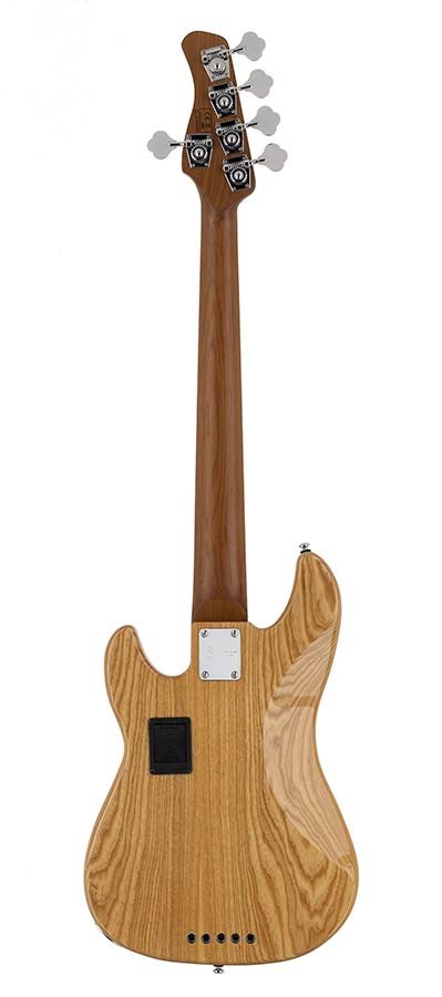 swamp ash 5-string active bass guitar natural - Afbeelding 2