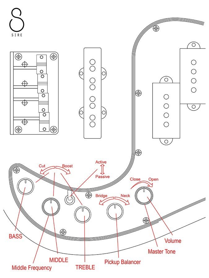 swamp ash 5-string active bass guitar natural - Afbeelding 11