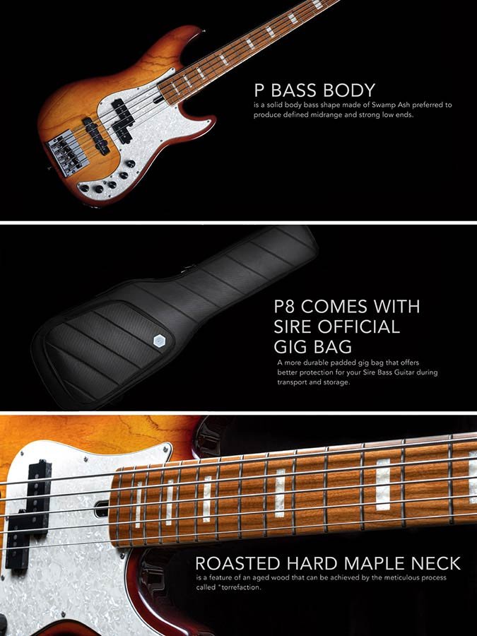swamp ash 5-string active bass guitar natural - Afbeelding 8