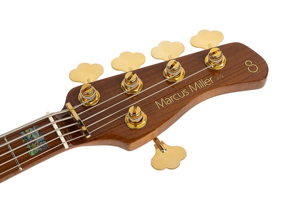 swamp ash + flamed maple 5-string active bass guitar natural, with hardcase - Afbeelding 5