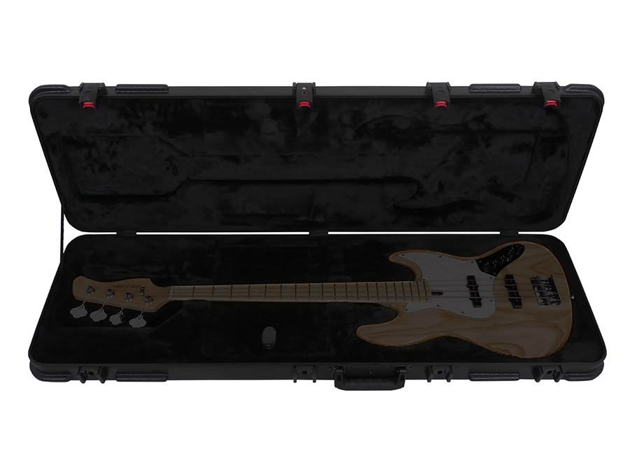 swamp ash + flamed maple 5-string active bass guitar natural, with hardcase - Afbeelding 10