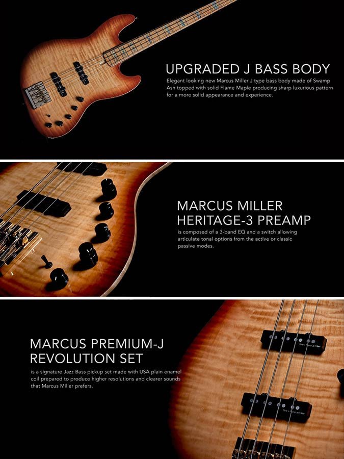 swamp ash + flamed maple 5-string active bass guitar tobacco sunburst, with hardcase - Afbeelding 11