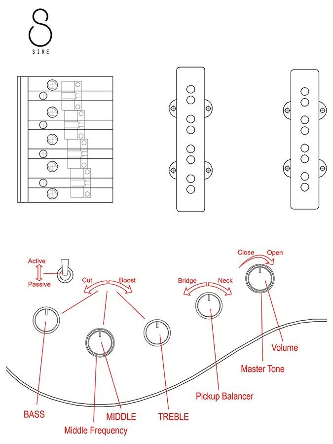 swamp ash + flamed maple 5-string active bass guitar tobacco sunburst, with hardcase - Afbeelding 14