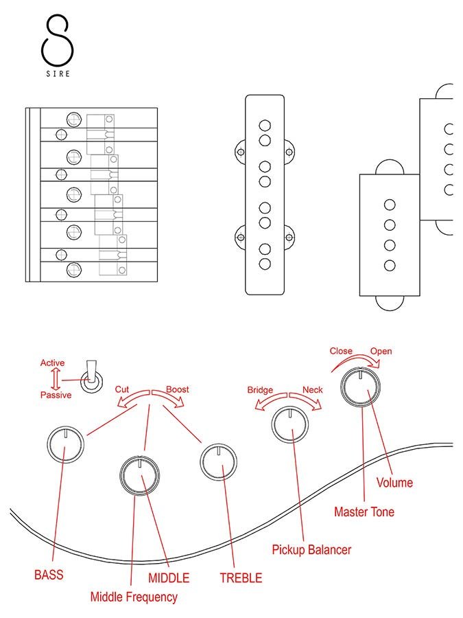 swamp ash + flamed maple 5-string active bass guitar natural, with hard case - Afbeelding 15