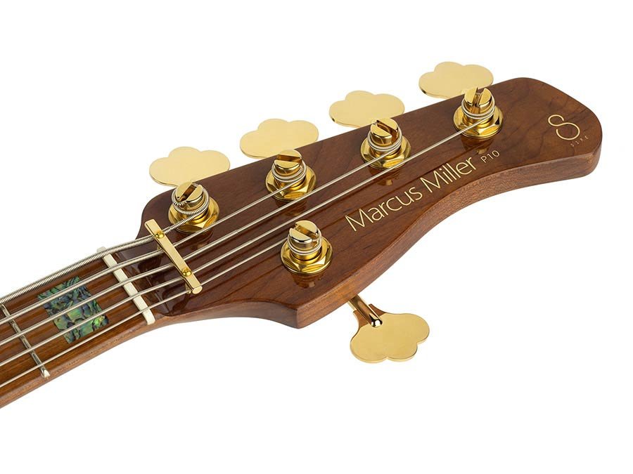 swamp ash + flamed maple 5-string active bass guitar natural, with hard case - Afbeelding 5