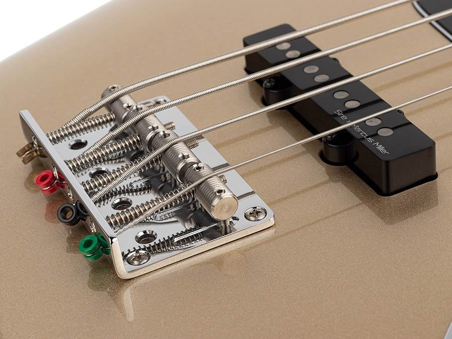 alder 4-string passive bass guitar champagne gold metallic - Afbeelding 4