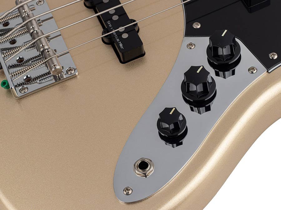 alder 4-string passive bass guitar champagne gold metallic - Afbeelding 5