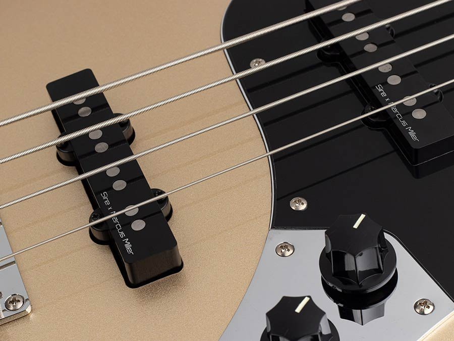 alder 4-string passive bass guitar champagne gold metallic - Afbeelding 6