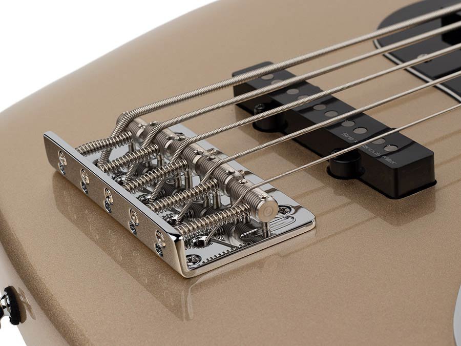 alder 5-string passive bass guitar champagne gold metallic - Afbeelding 3
