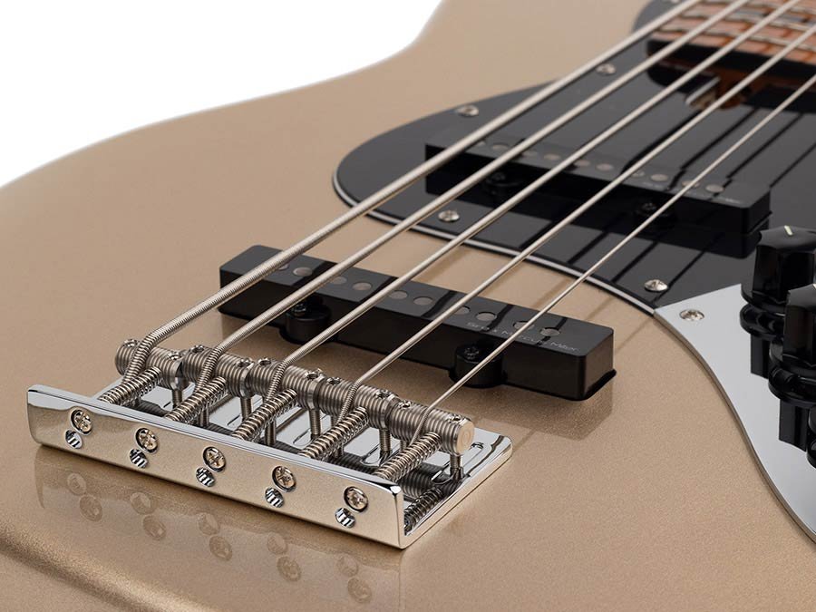 alder 5-string passive bass guitar champagne gold metallic - Afbeelding 5