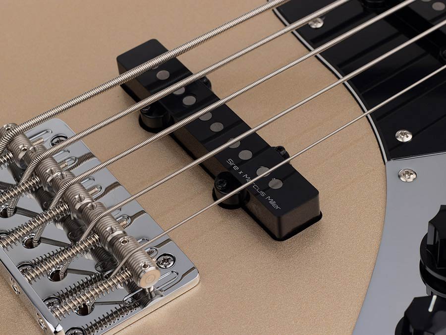 alder 5-string passive bass guitar champagne gold metallic - Afbeelding 6