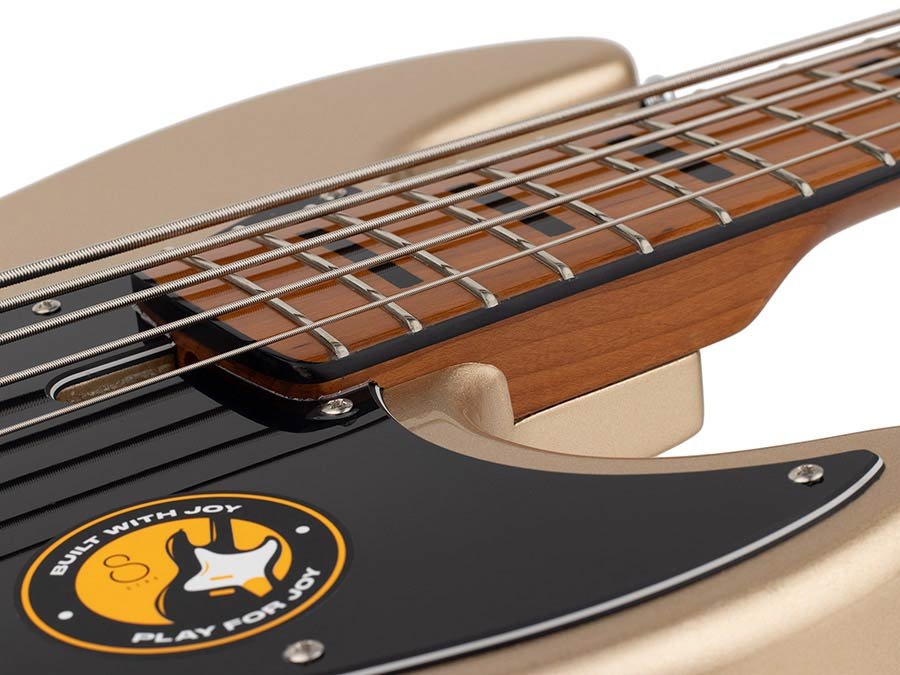 alder 5-string passive bass guitar champagne gold metallic - Afbeelding 8