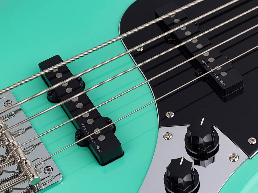 alder 5-string passive bass guitar mild green - Afbeelding 6