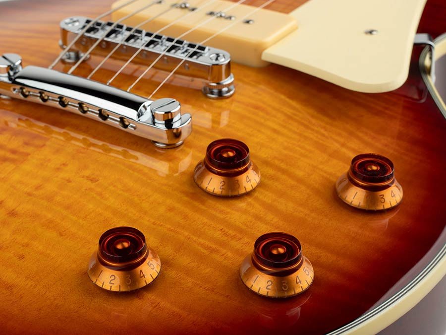 electric guitar L-style with P90s tobacco sunburst - Afbeelding 4