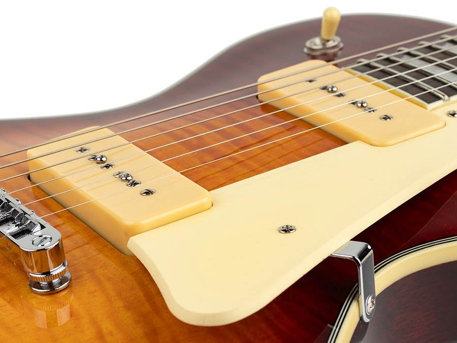 electric guitar L-style with P90s tobacco sunburst - Afbeelding 5