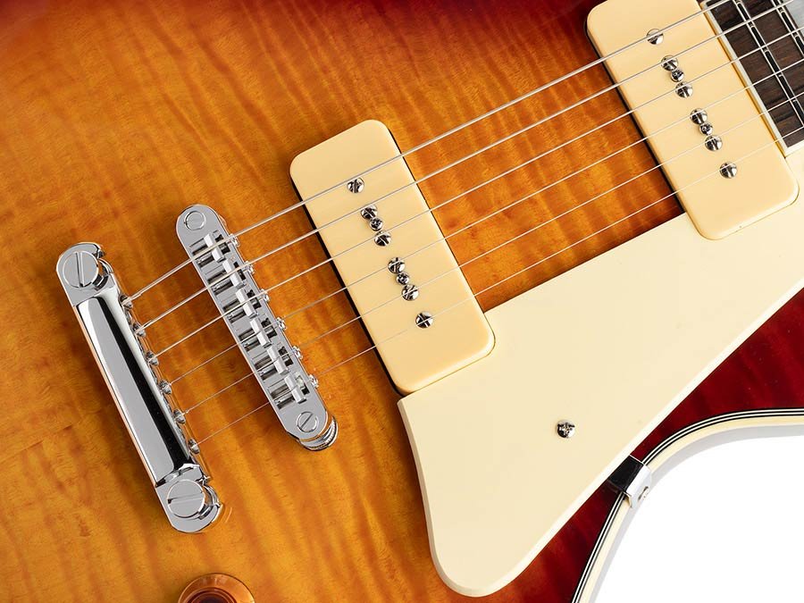 electric guitar L-style with P90s tobacco sunburst - Afbeelding 6