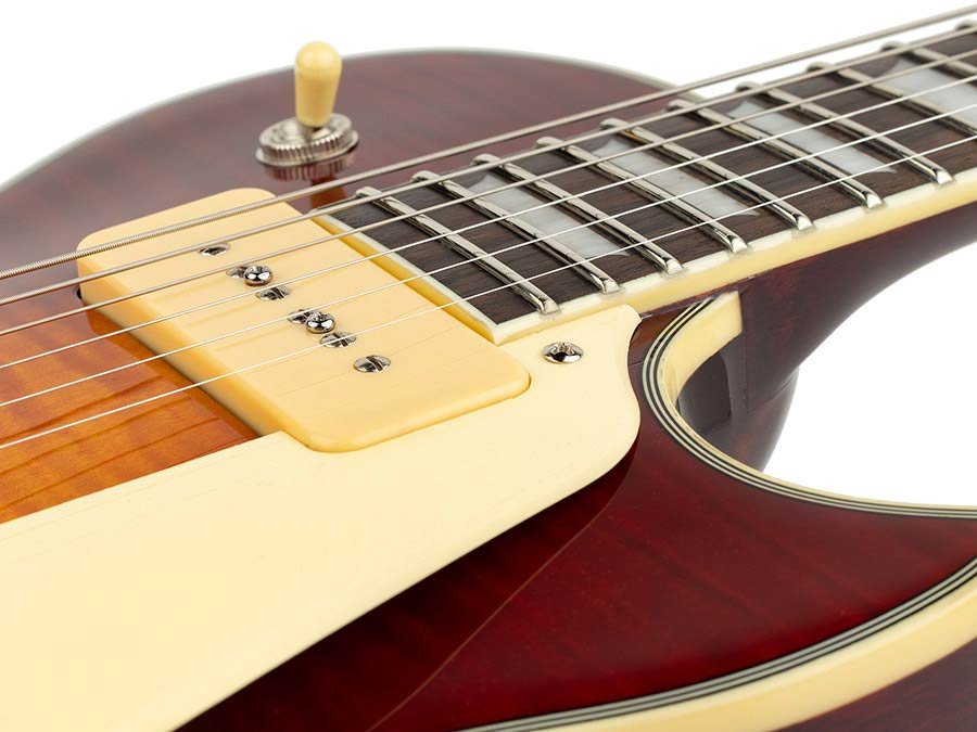 electric guitar L-style with P90s tobacco sunburst - Afbeelding 7