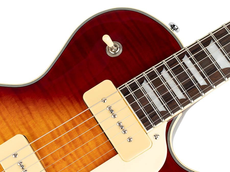 electric guitar L-style with P90s tobacco sunburst - Afbeelding 8
